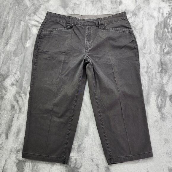 Eddie Bauer Pants Womens 14 Gray Legend Wash Mid Rise Crop Capri Outdoors Hiking - Picture 1 of 12